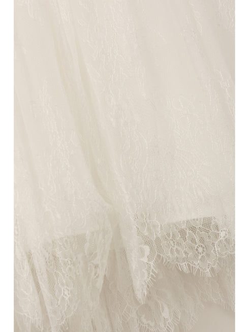 Little Girls Ivory Sequin Feather Chantilly Lace Tulle Flower Girl Dress 2-6 - SophiasStyle.com